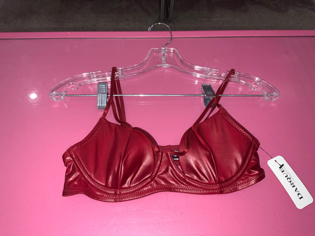 Coquette Matte Wet Look Bra Small