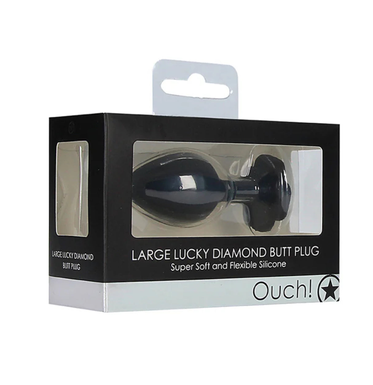 Ouch! Large lucky diamond butt plug black