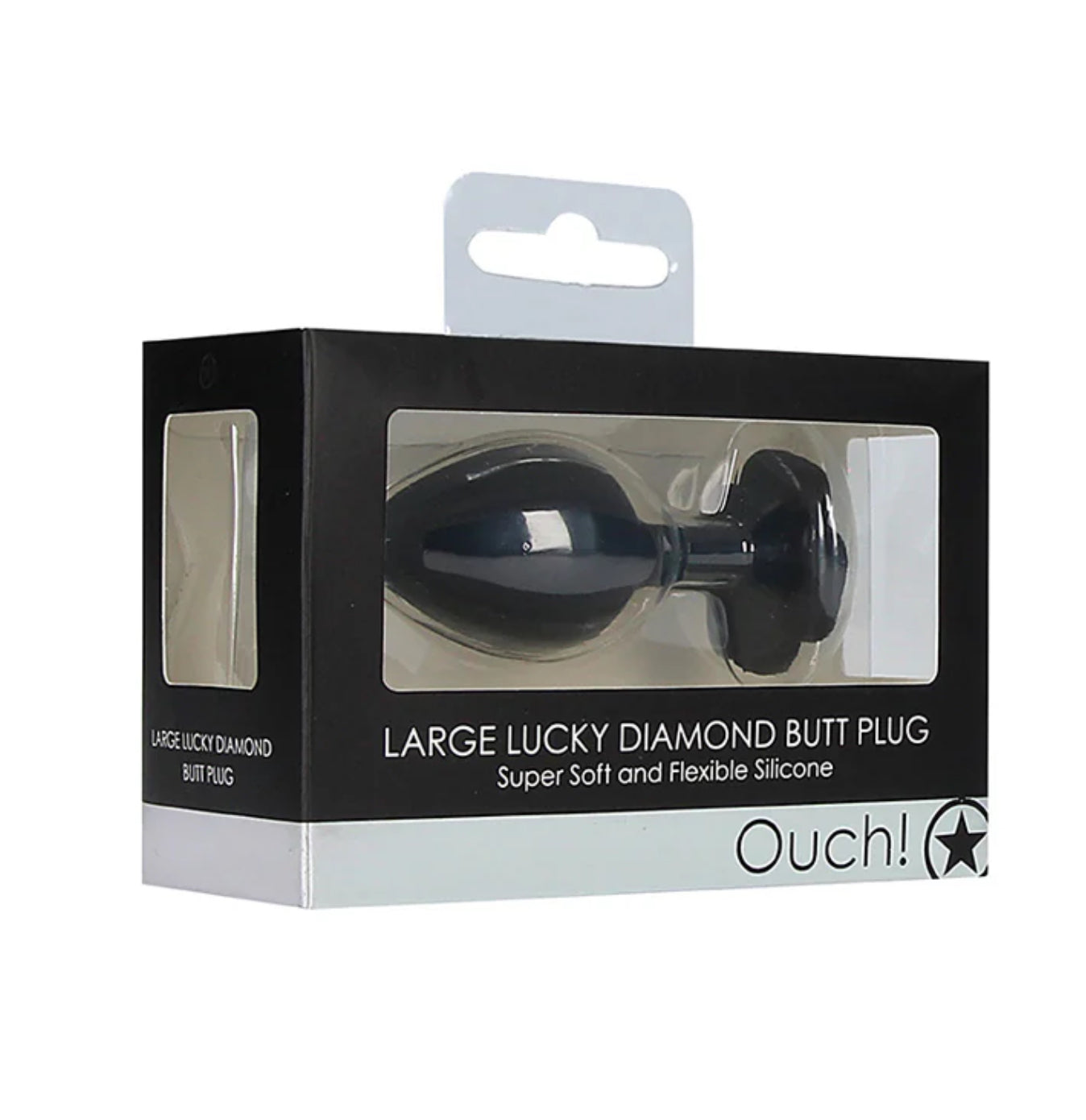 Ouch! Large lucky diamond butt plug black