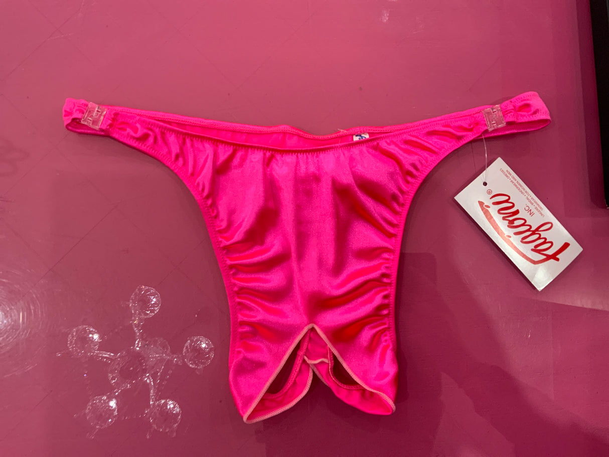 Plus Size Detachable Crotchless Panty PINK