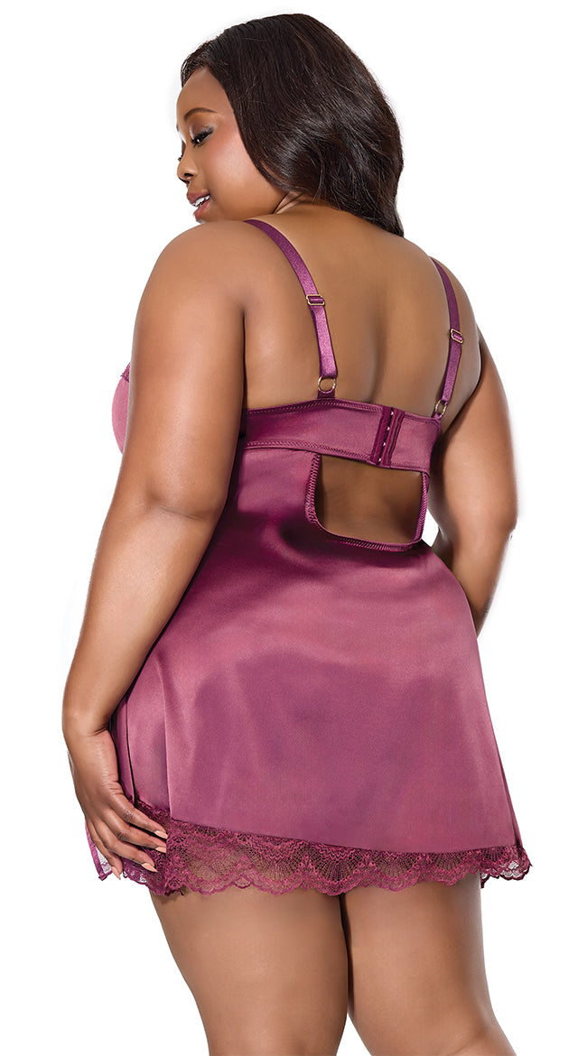 Coquette Plum Chemise 3X/4X