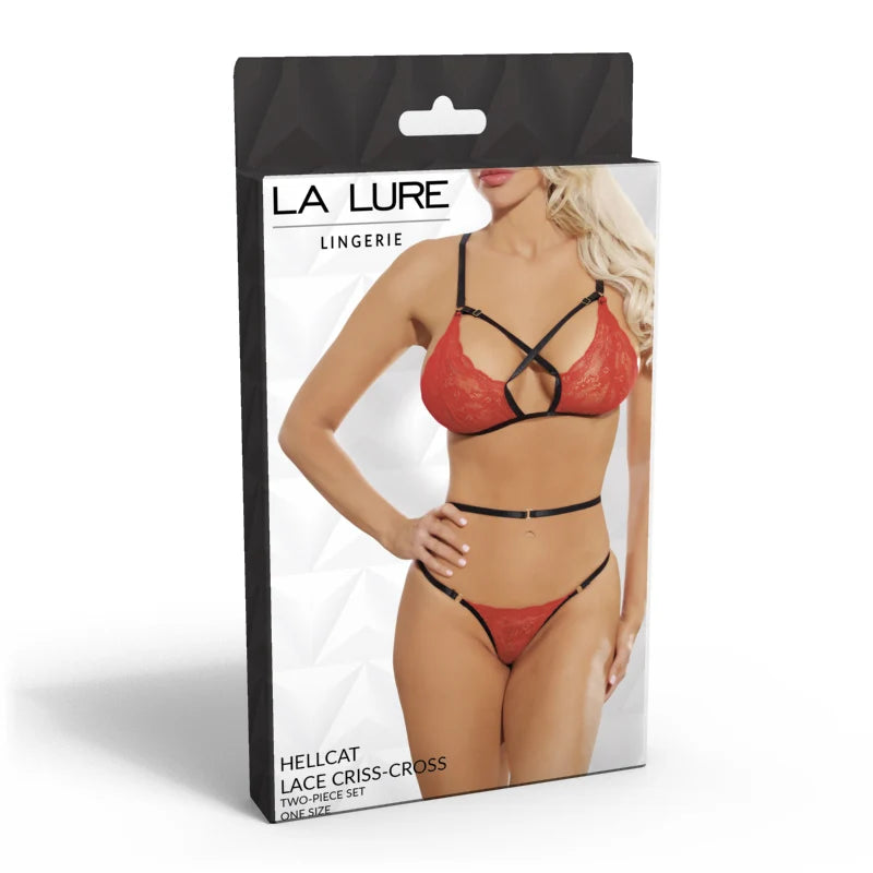La Lure Hellcat Lace Criss-Cross Queen Size