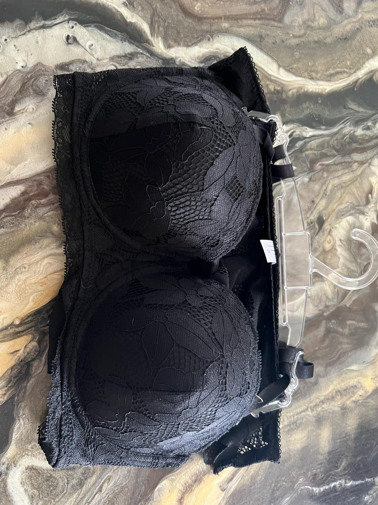 BLACK BRA AND PANTY SETSET SIZE XL