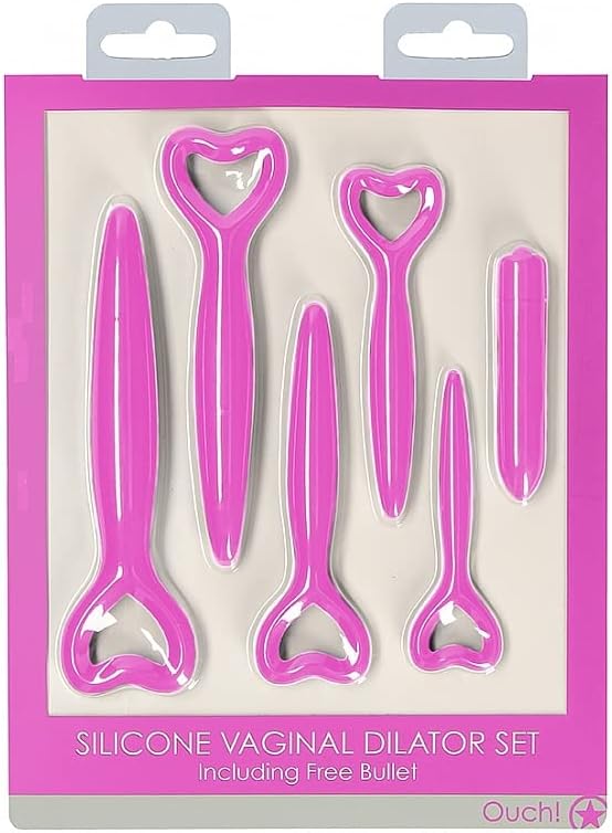 Ouch by Shots Toys - Silicone Heart Vaginal Dilator Set - pink