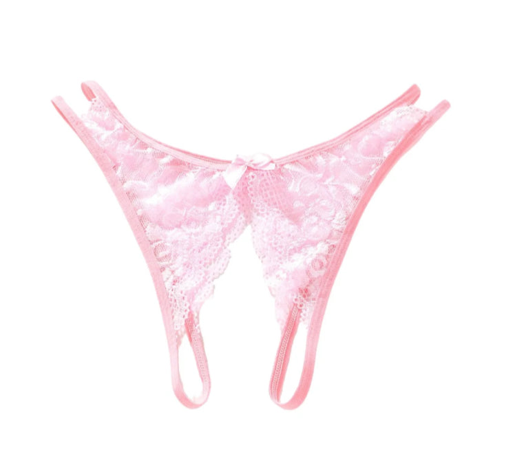 Light Pink Letrista Open Crotch Panty XL