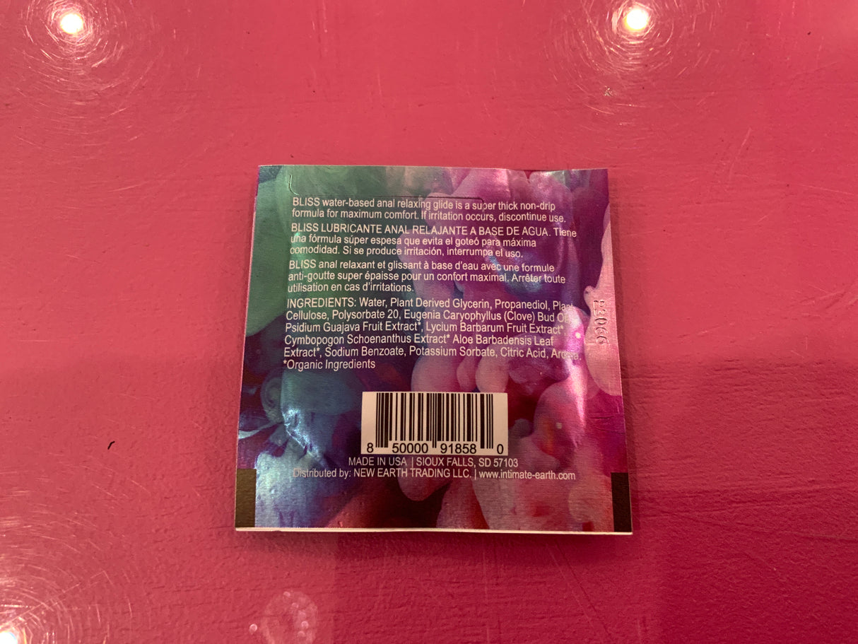 Intimate Earth Bliss Water based Anal relaxing glide 3ml packet