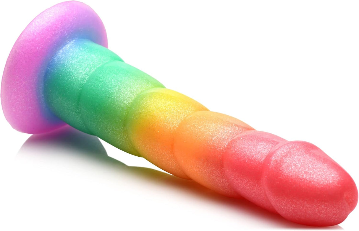Simply Sweet Swirl Rainbow Dildo 6”