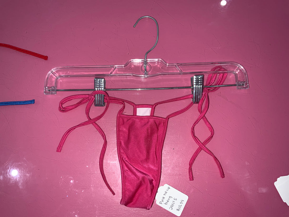 Pink Tie Up Thong o/s