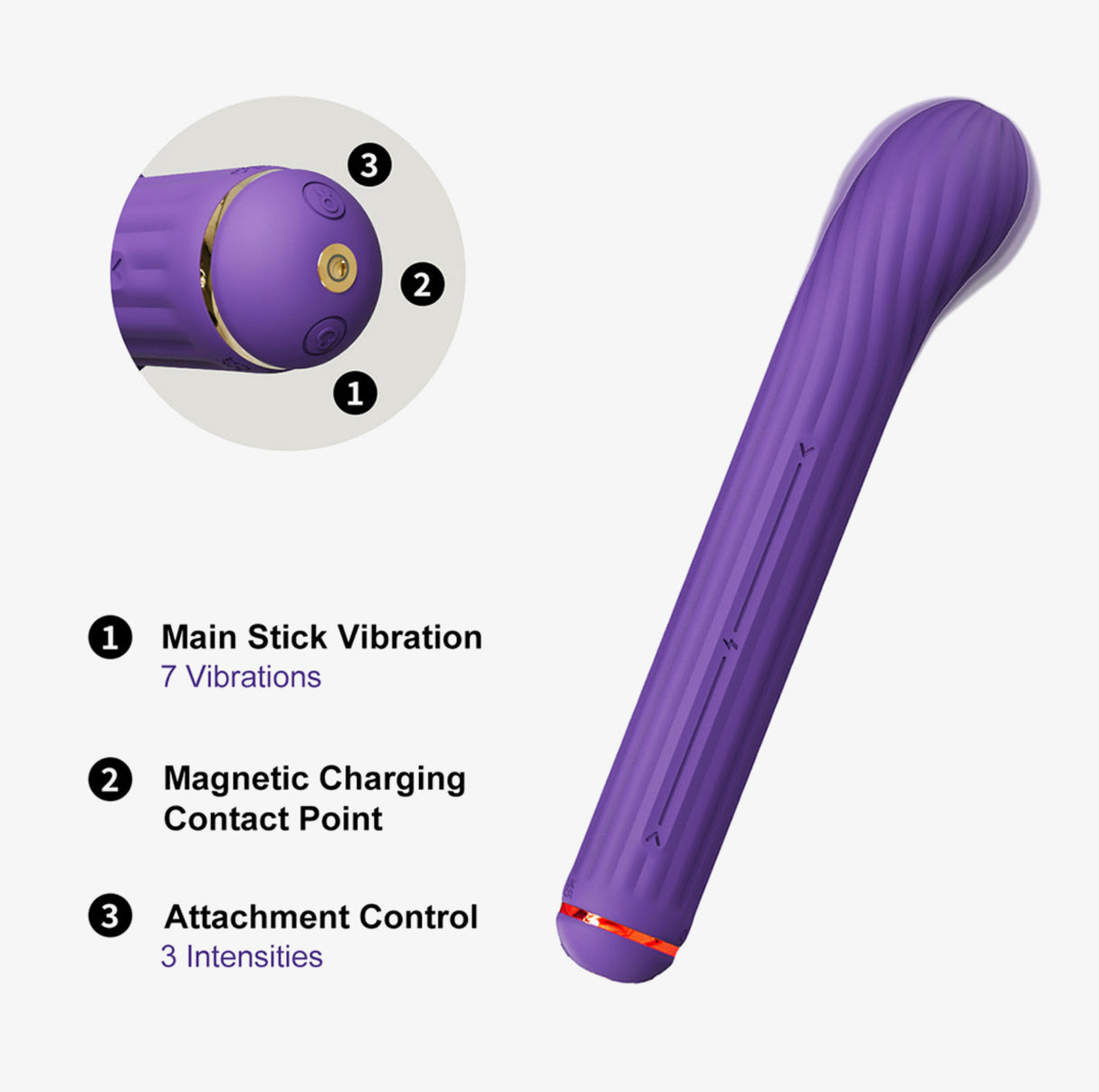 Magic Stick Pink/Purple + 5 attatchmets