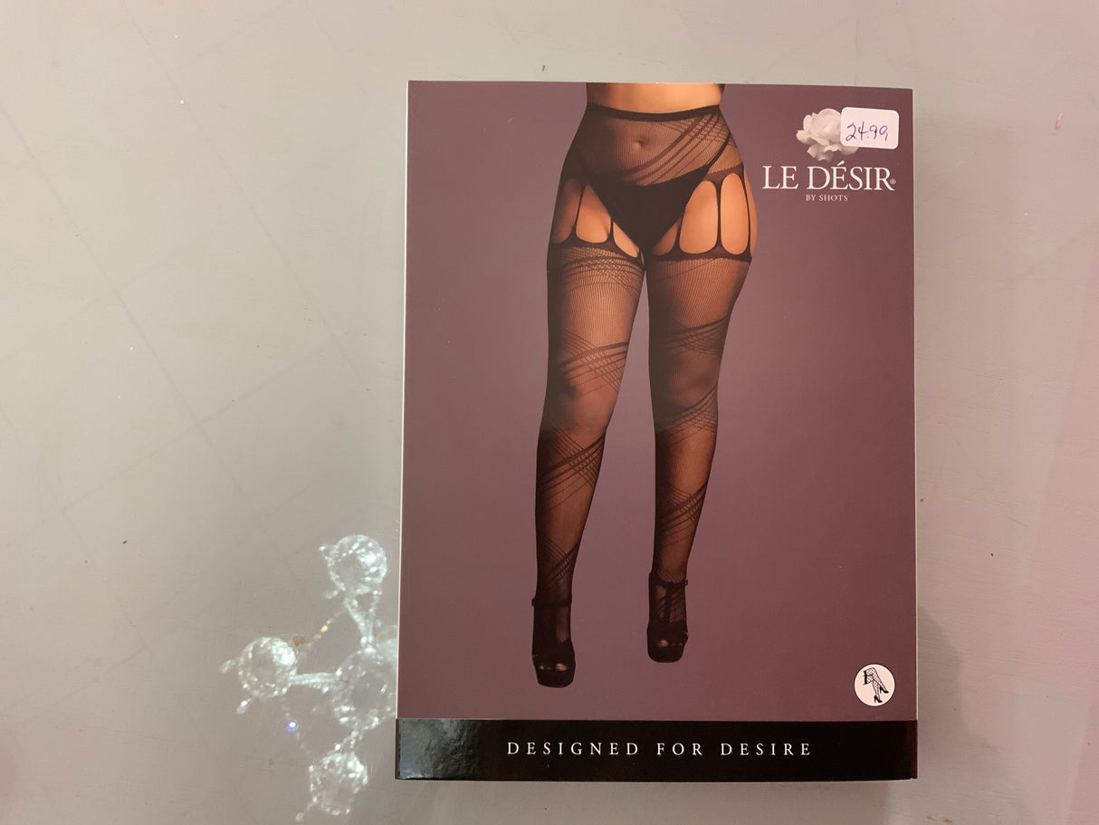 Le Desir crotchless cut-out pantyhose black Q/S