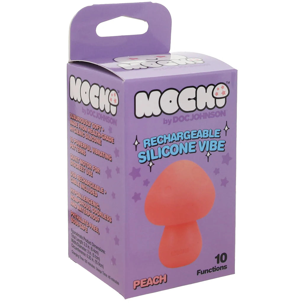 Mochi Mini Mushroom Silicone Vibrator Peach