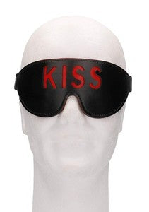 Ouch “KISS” Leather Blindfold