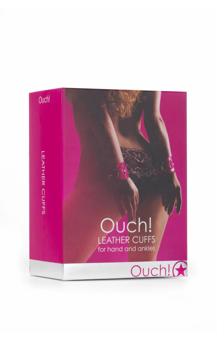 Ouch! Leather Cuffs-Pink