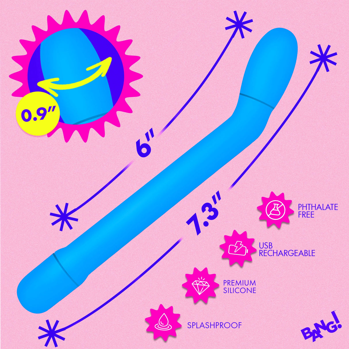Bang Slim G Spot Vibrator Blue