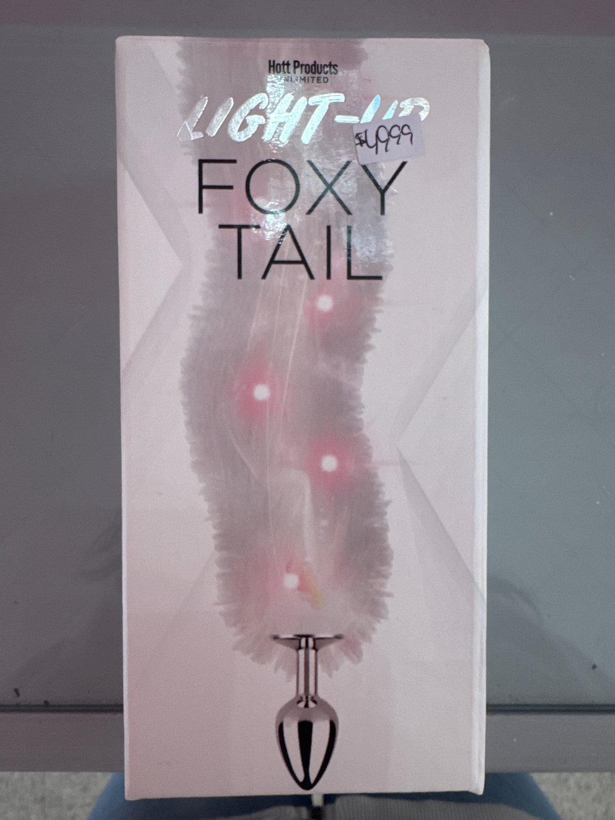 Light Up Foxy Tail Butt Plug - white