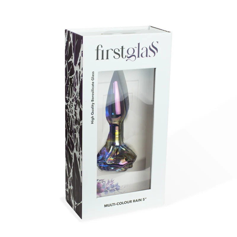 First Glass Multi-colour Rain 5” Anal Plug