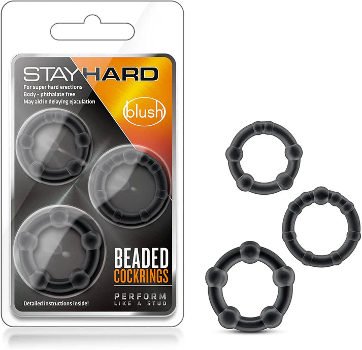 Stay Hard - Beaded Cock Rings - Blue