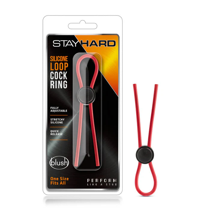 Stay Hard - Silicone Loop Cock Ring - RED