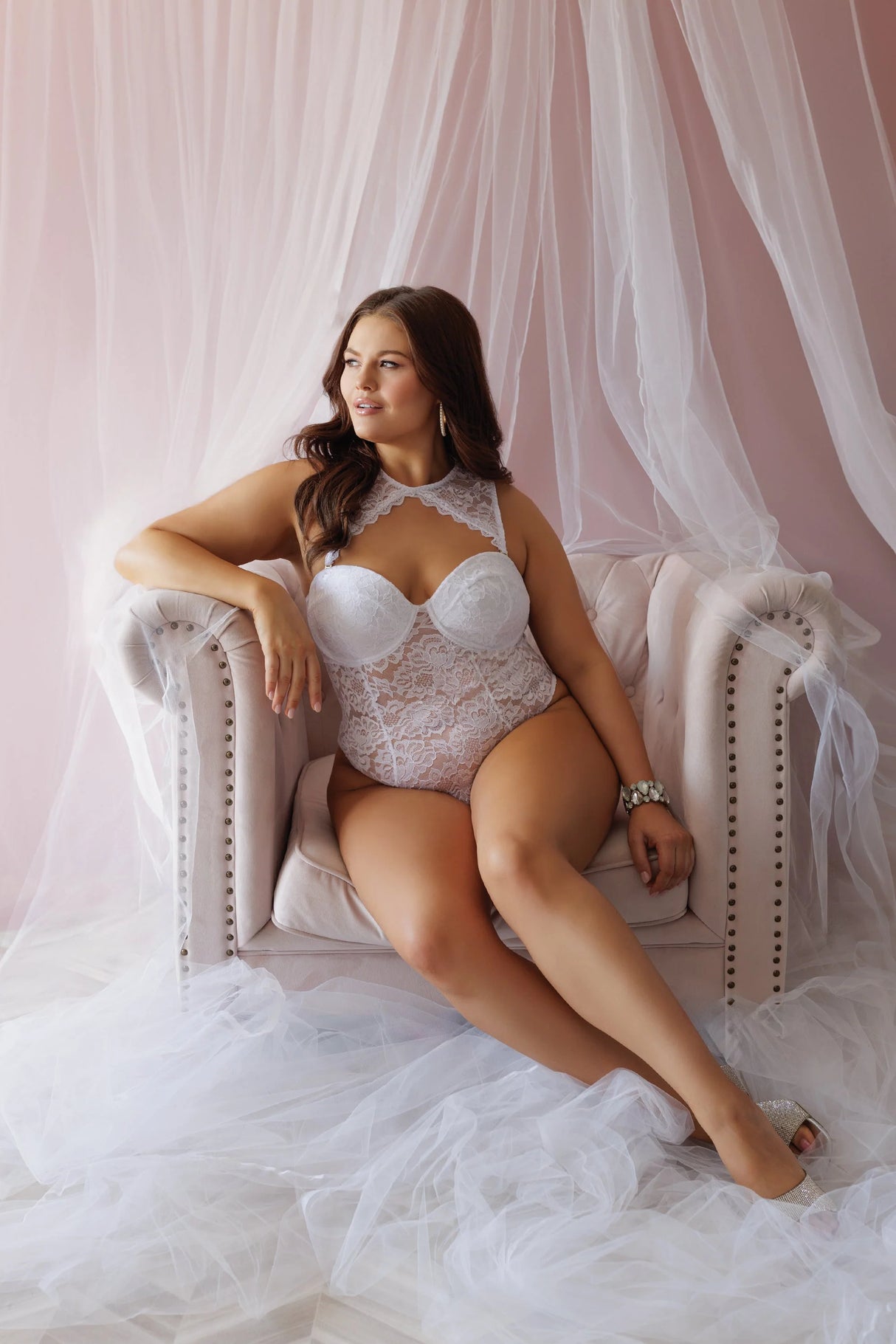 Coquette 3-in-1 White Lace Teddy 1x/2x