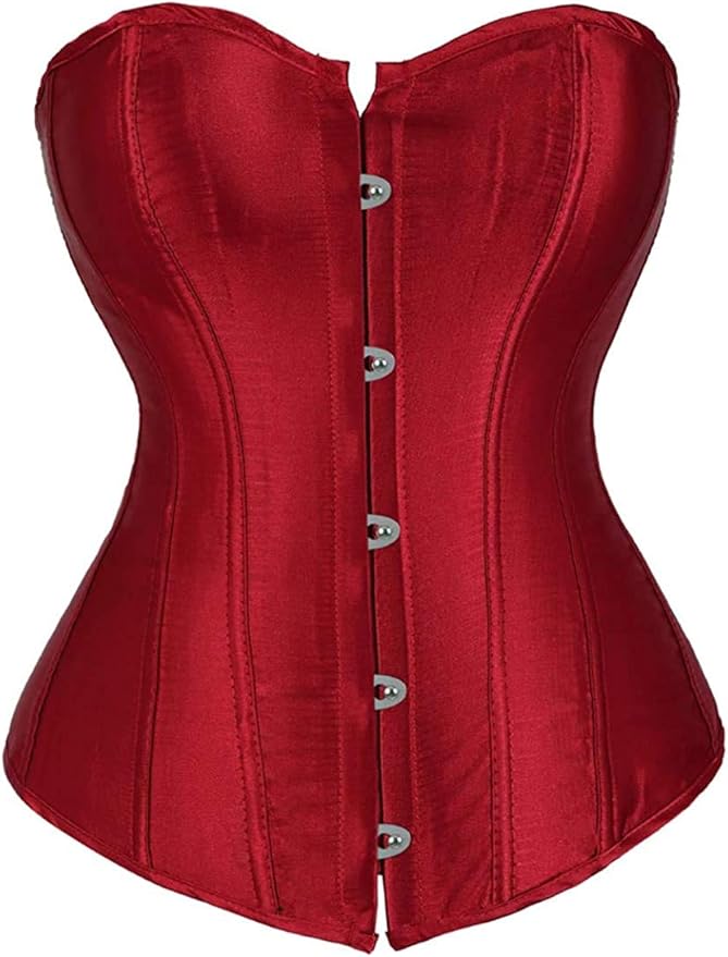 Wine Satin Corset 1X/2X