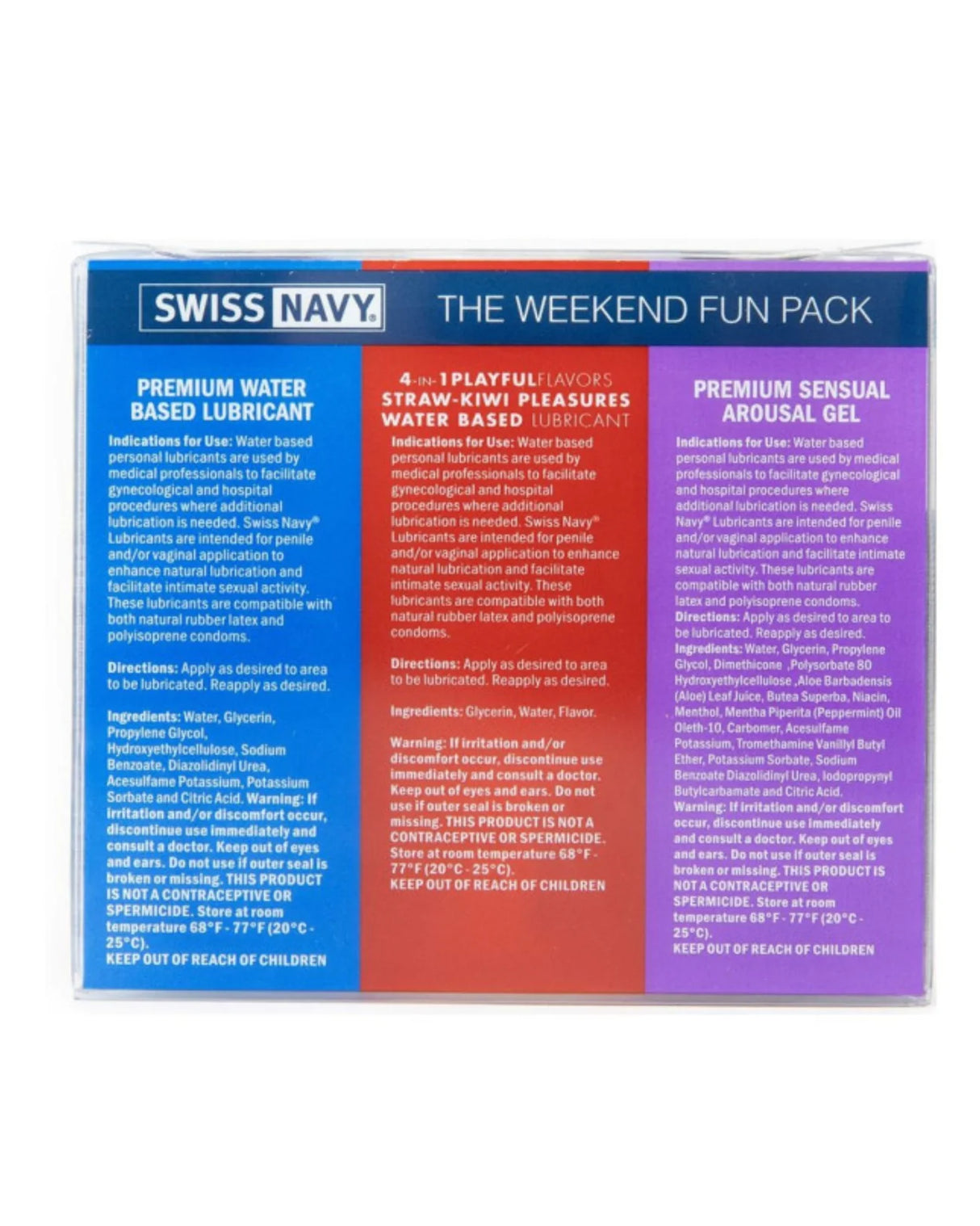 Swiss Navy- The Weekend Fun Pack 3x 1oz Lubricants