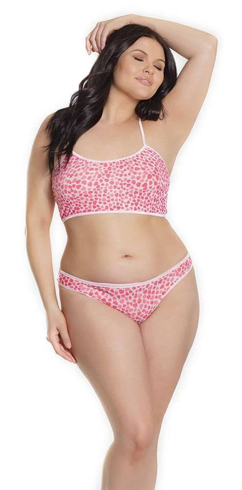 Coquette Heart Mesh 2 Piece Valentines Day Set O/S