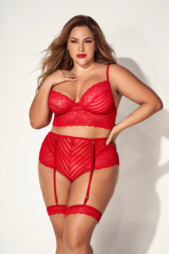 Mapale Candy Striped 2 pc Set 3x/4x