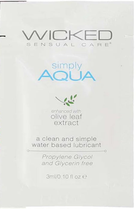 Wicked simply Aqua water based lubricant 3ml packet