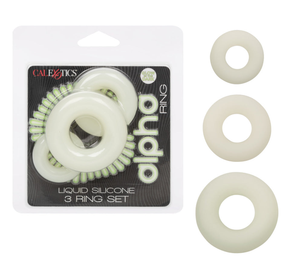 Alpha™ Glow-In-The-Dark Liquid Silicone 3 Ring Set