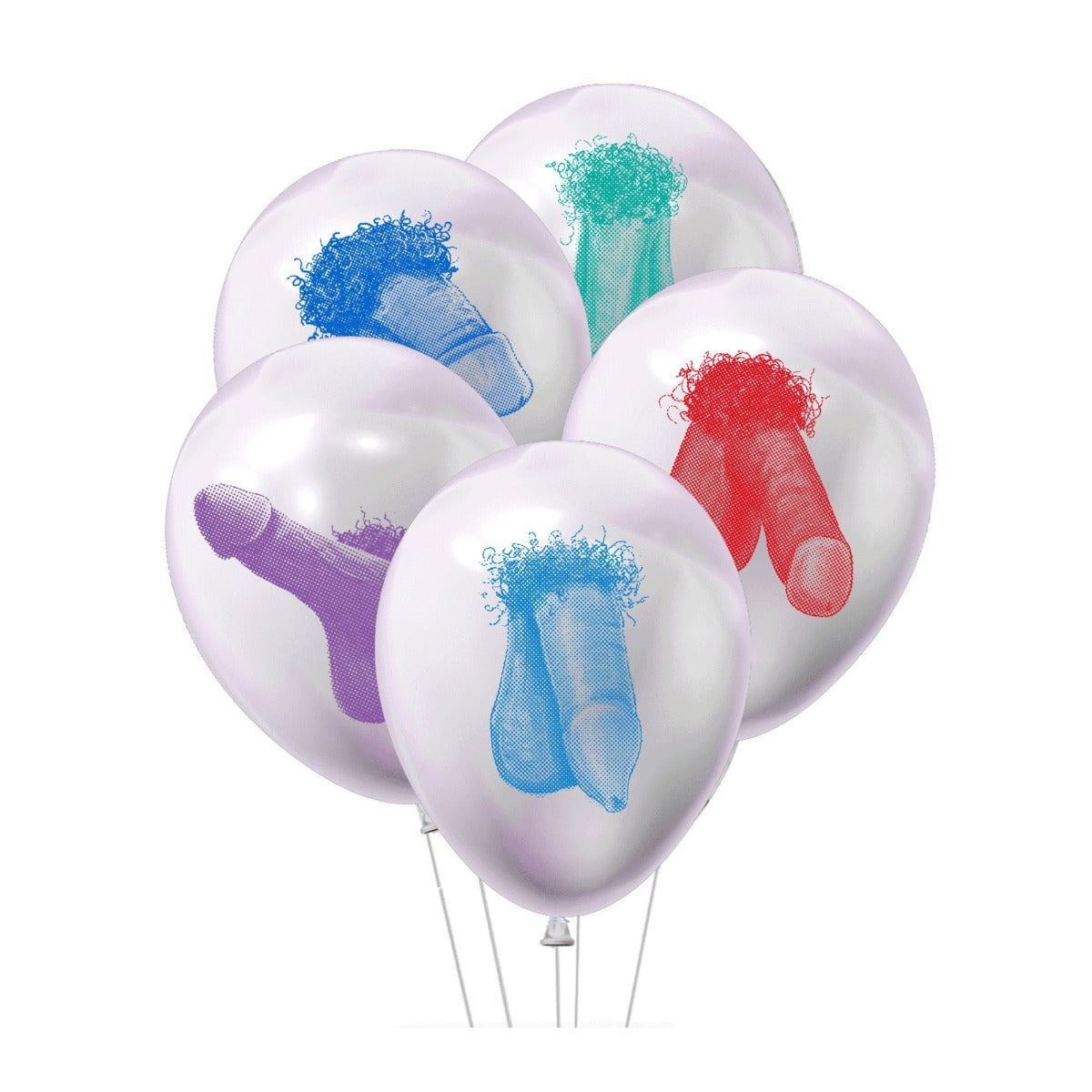 7pc Colourful Penis Balloons