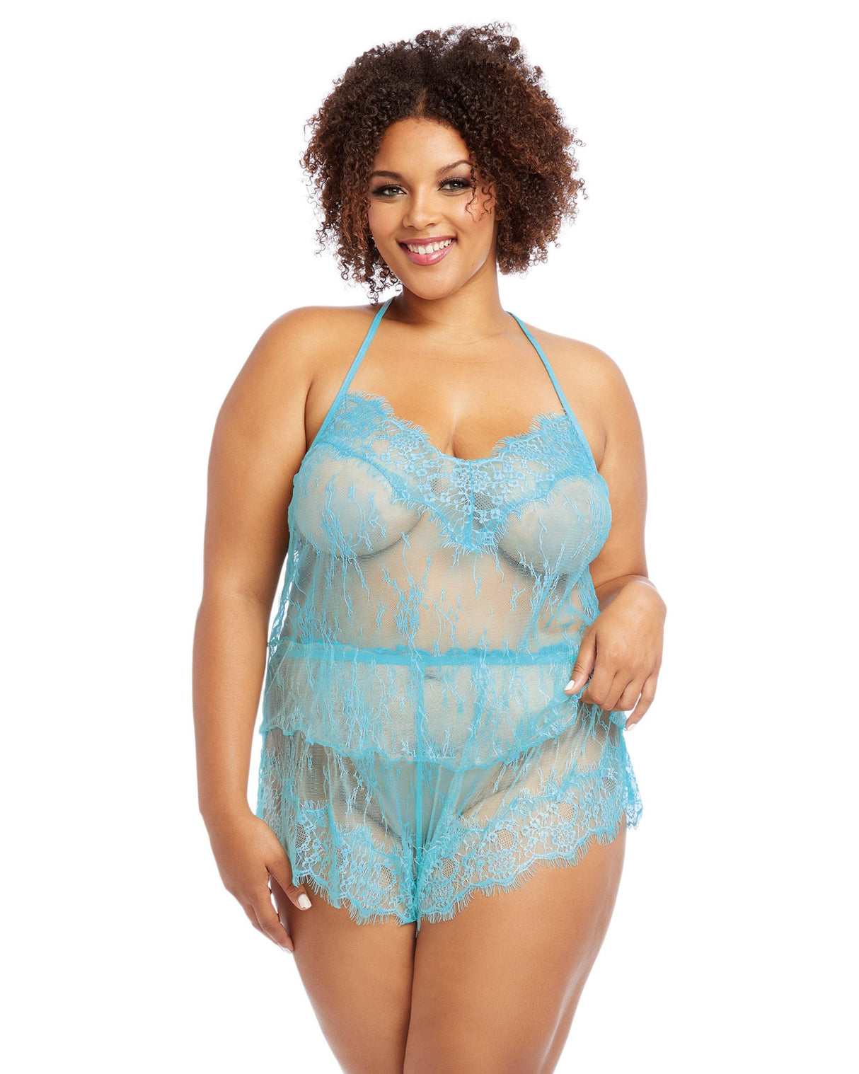 Dream girl vibrant aqua lace short + top 3X