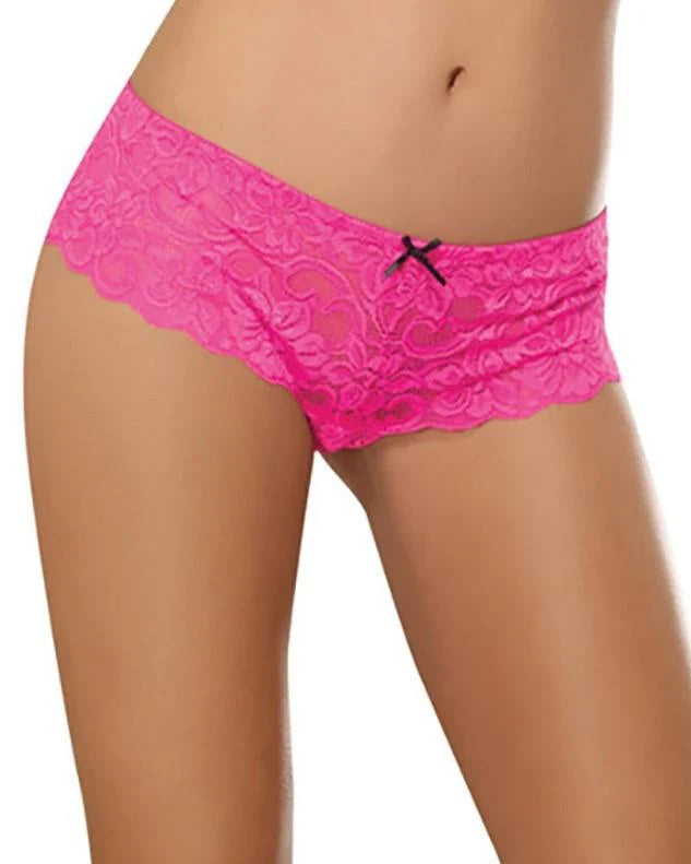 Dream girl cheeky lace bow open crotch panty 3x/4x