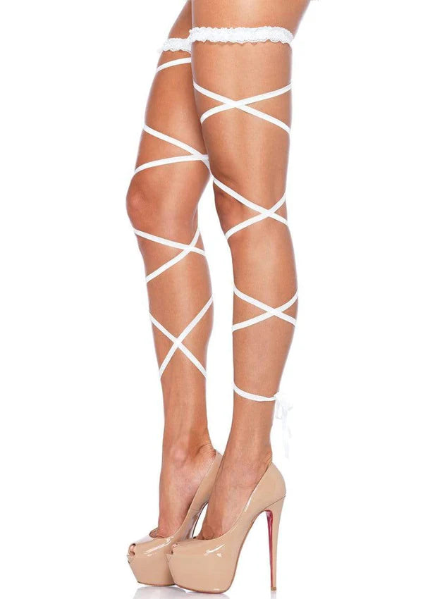 Leg Avenue Leg Garter Wrap White o/s