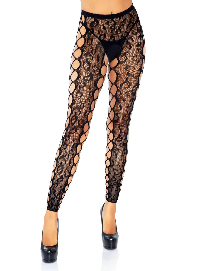 Legs avenue leopard print footless stockings