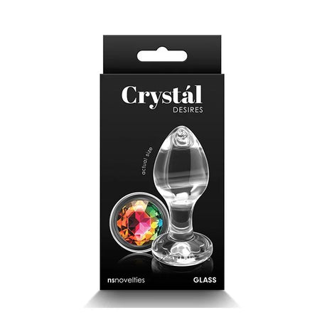 Crystal desires multicoloured Glass butt plug small