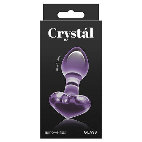 Crystal Purple Heart Glass Plug Small