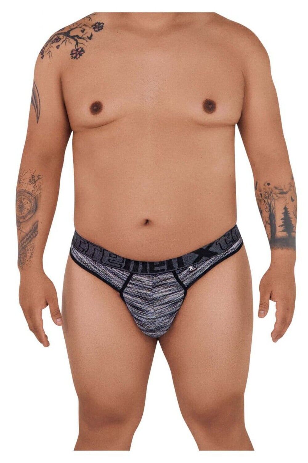 XTREMEN Grey design Mens thong 2X/3x