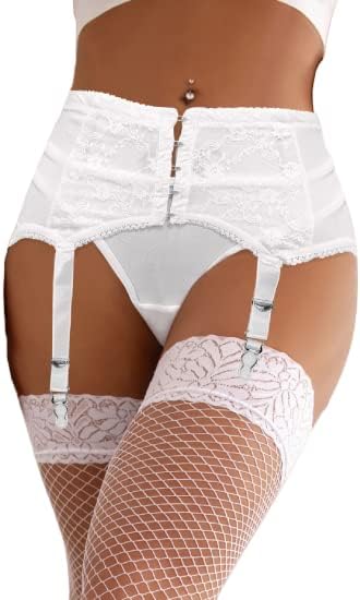 White Lace/Mesh Garter M/L
