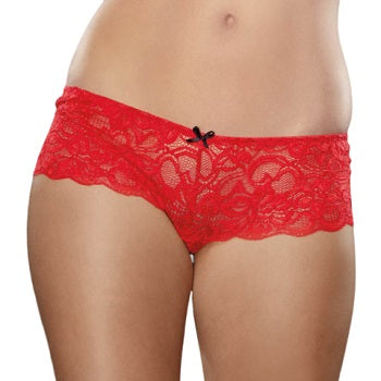 Dreamgirl Boyshort open crotch Ruby Medium