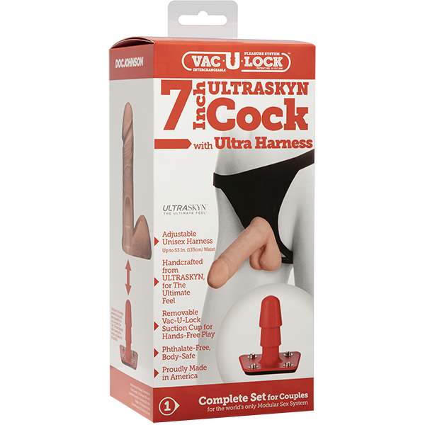 Doc Johnson 7’ Strap on Ultraskyn with harness