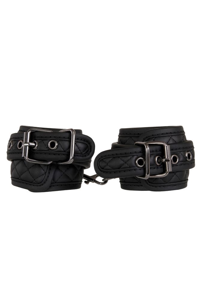Adam and Eve black leather cuffs