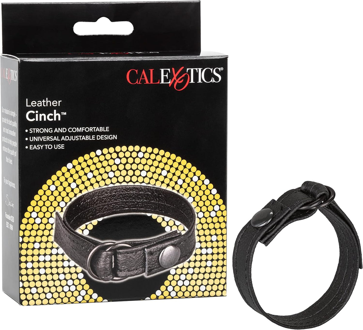 Calexotics leather cinch cock ring