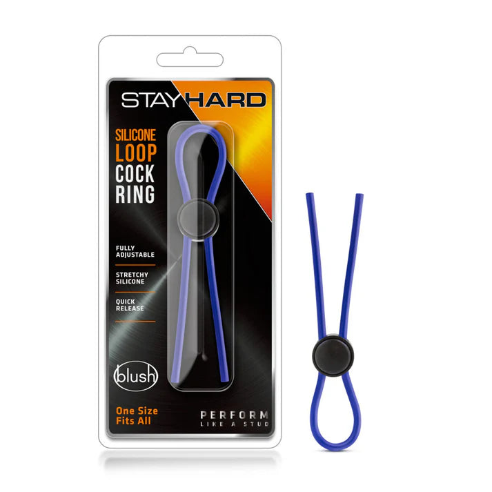 Stay Hard - Silicone Loop Cock Ring - Blue