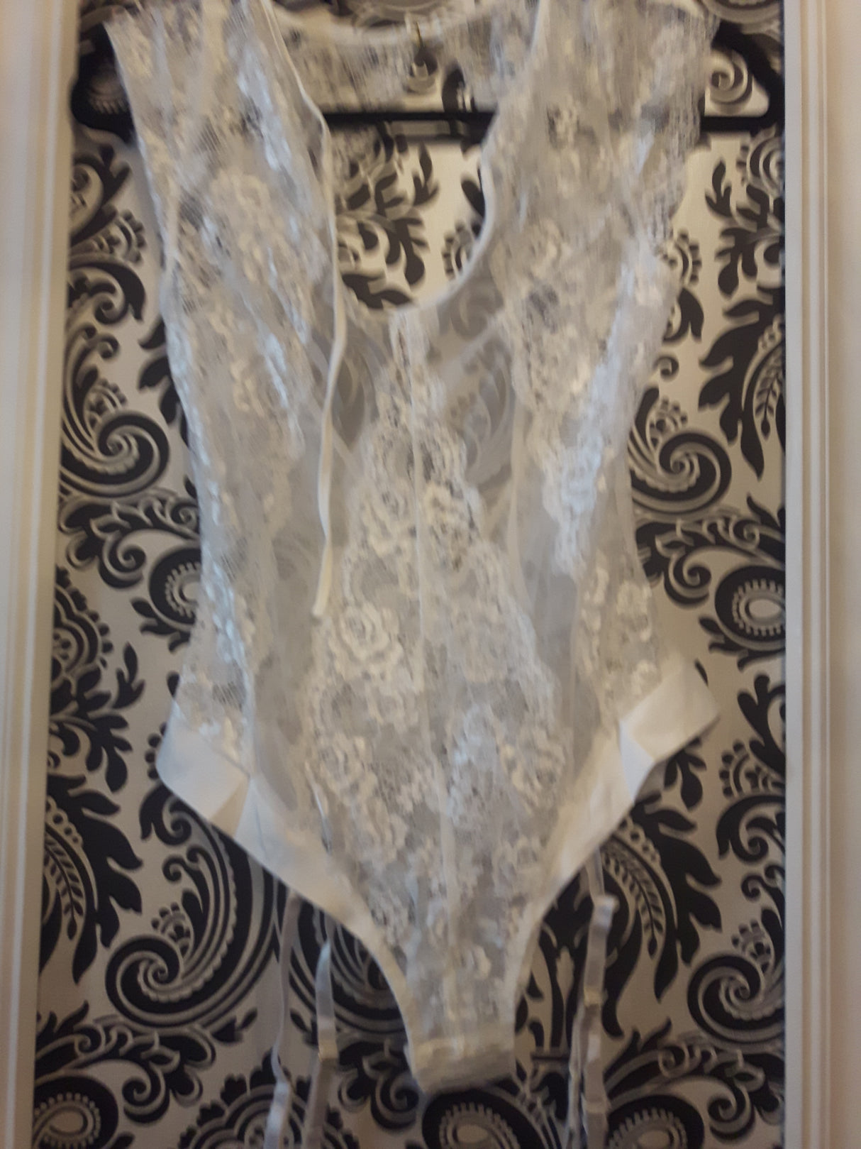 White Lace Teddy in Medium