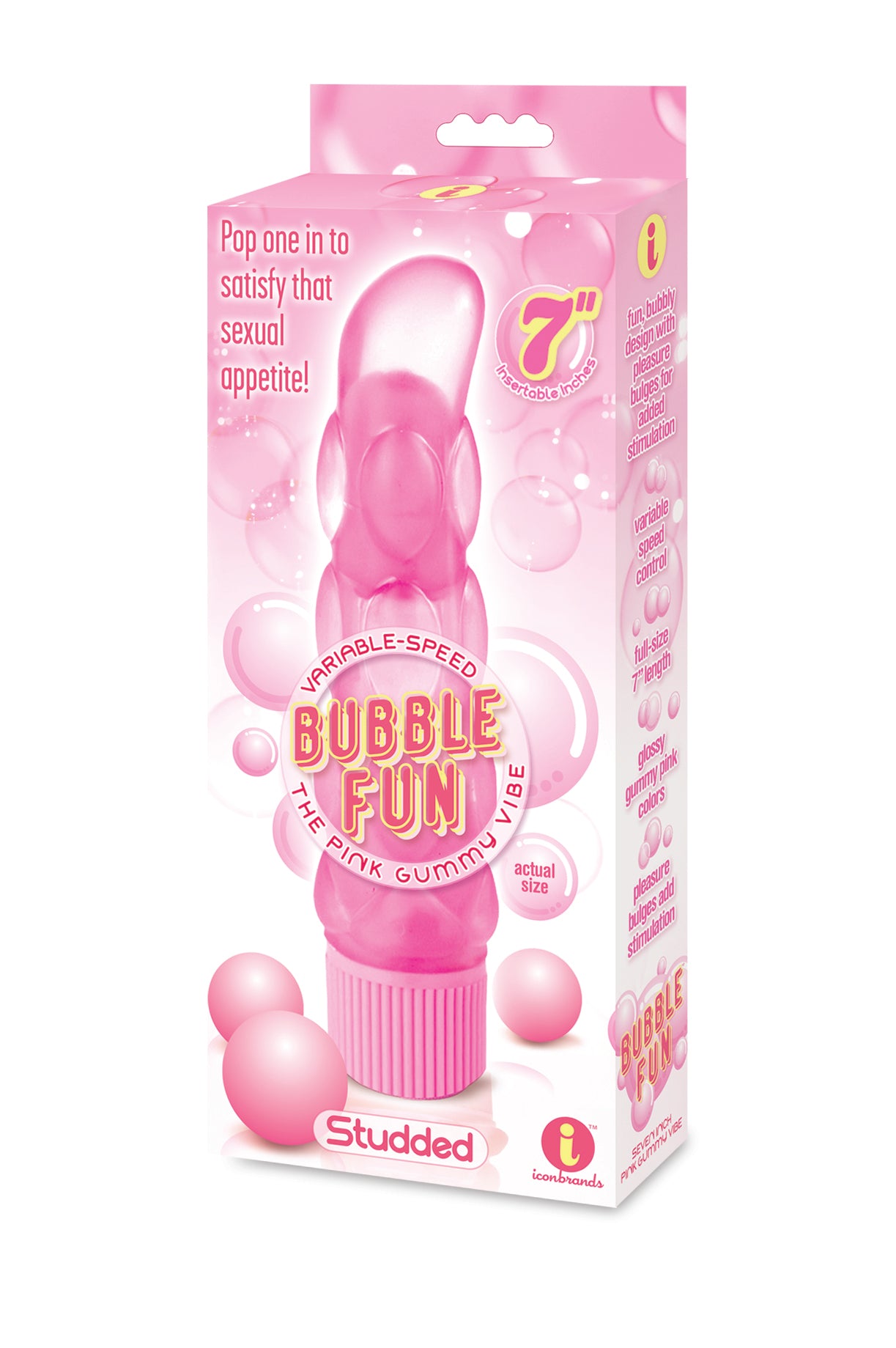 Bubble Fun Studded Vibrator 7”