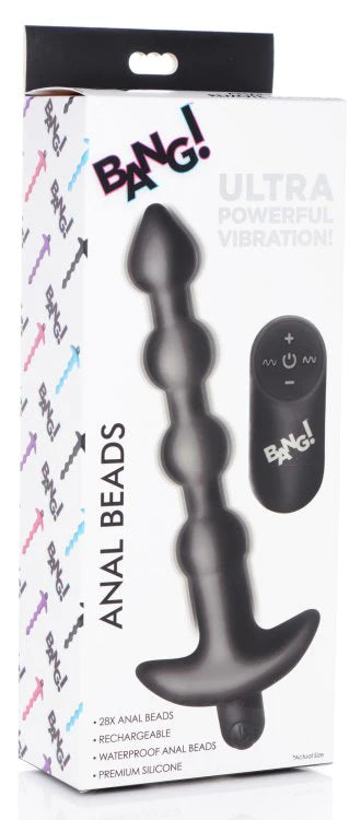 Remote Control Vibrating Silicone Anal Beads black