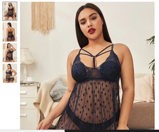 Plus Dobby Mesh Harness Slips With Thong 3XL