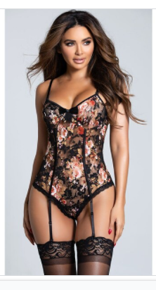 colorful floral lace teddy SIZE 2XL