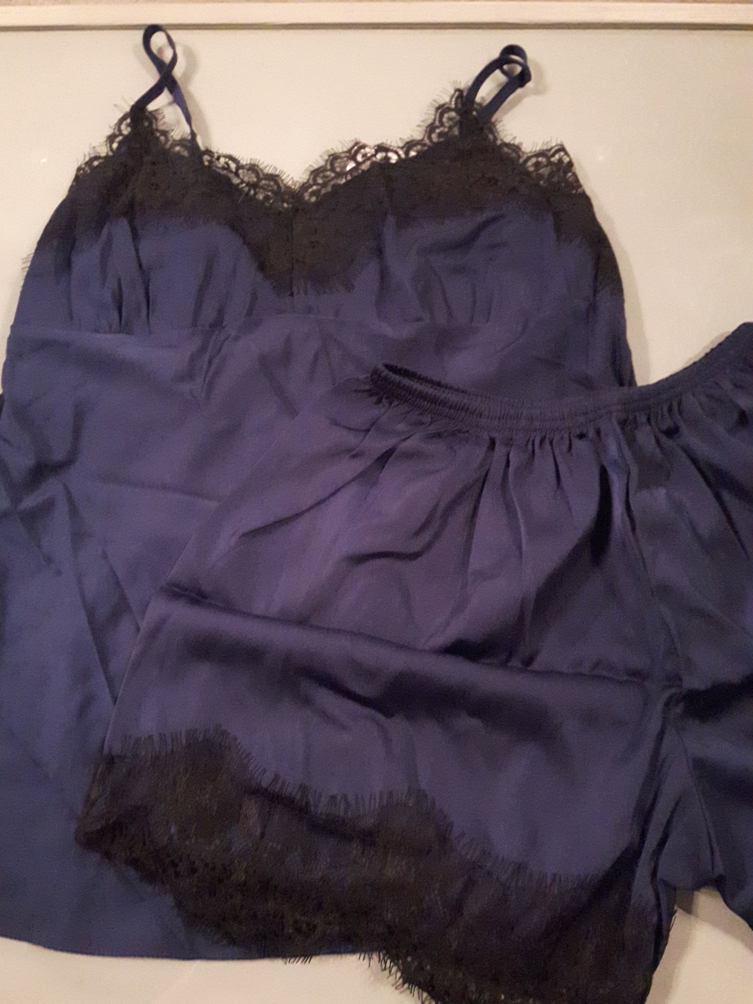 2PC Pajama Set in Navy Blue Large