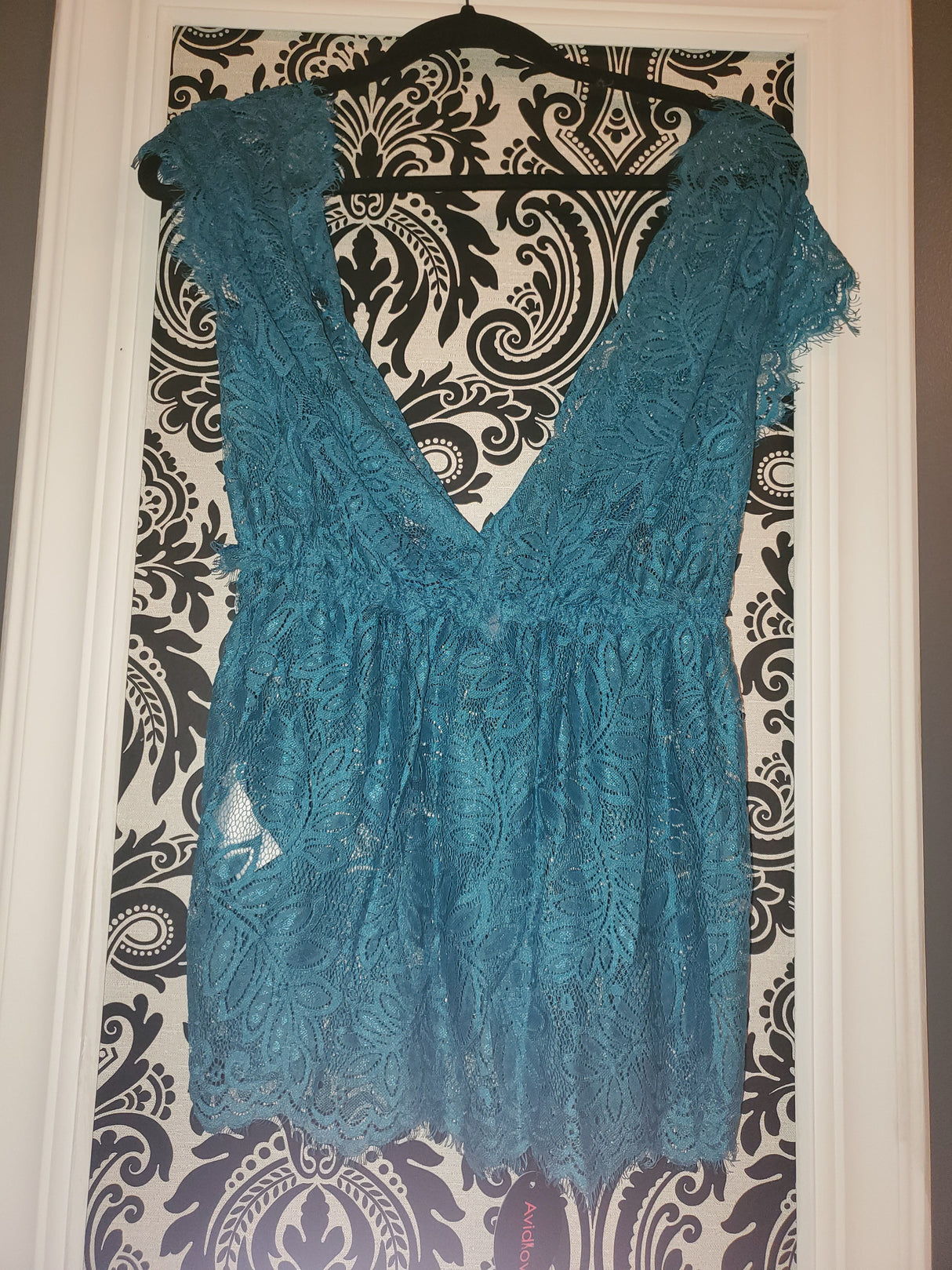 Blue Avidlove Eyelash V Neck Babydoll in Small
